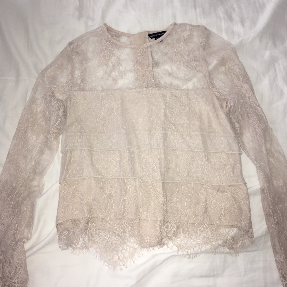 cream lace blouse